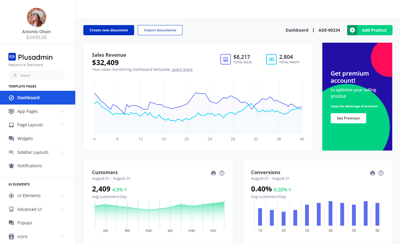 Dashboard preview